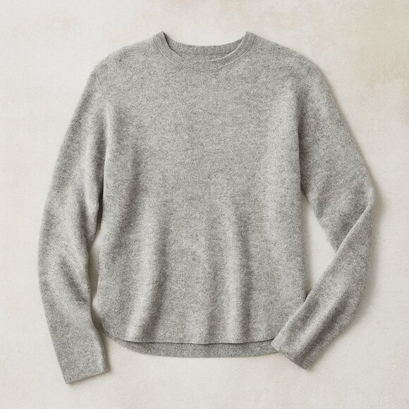 Andrea Viccaro 100% Cashmere Crew Neck Pullover Sweater Gray Medium Luxury Knit - Picture 1 of 11